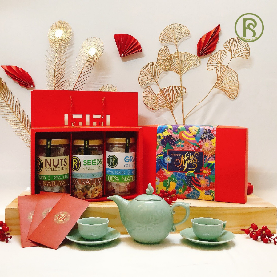 Hộp Quà Tết Hampers 3 Món (Tặng kèm bao lì xì)